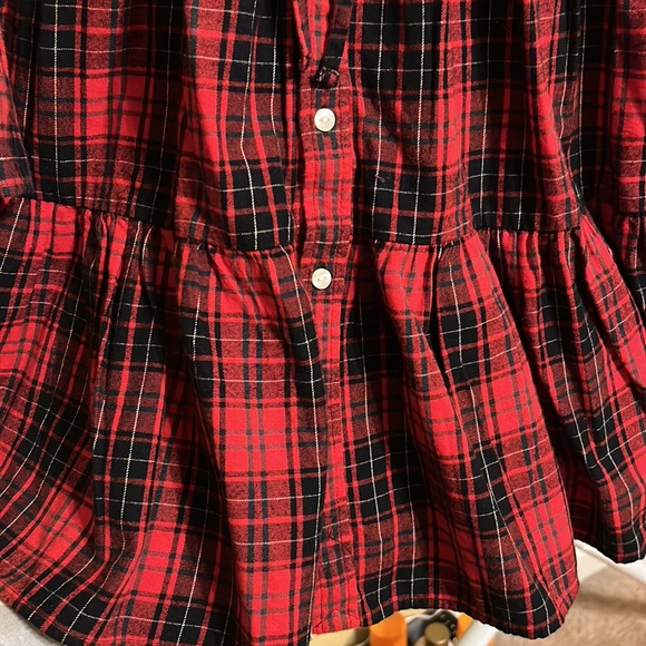 Ralph Lauren Black and Red Flannel Plaid Dress - Picture 4 of 5